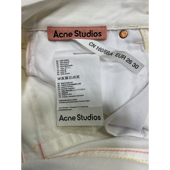 Acne Studios 'Mece' White Beaten White Denim Jeans Size 26 - Picture 4 of 4